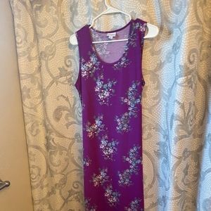 Lularoe Dani Sleeveless Maxi Dress in Purple Floral Print Size XL